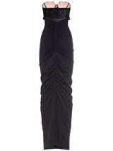 GWENDOLYN STRETCH JERSEY STRAPLESS MAXI DRESS IN BLACK