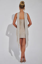 sheila Scarf - Silver/Nude