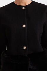 maureen Faux fur Co-Ord with jacket and skirt - Black