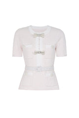 vicky Cream Sequin Knit Top