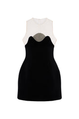 Wave Velvet Sleeveless Mini Dress