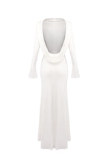 gloria DRAPED BACKLESS JERSEY MAXI DRESS in white