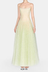 carol Draped Lace Maxi Dress in Mint