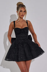 jacqueline Mini Dress - Black Sparkle