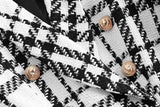quintina black white Plaid Blazer