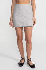amy Grey Co-Ord Set with Velvet Bow Collar Detail