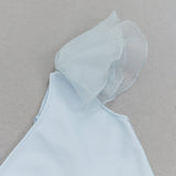 BANDAGE ONE-SHOULDER MIDI DRESS IN LIGHT BLUE styleofcb
