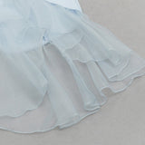 BANDAGE ONE-SHOULDER MIDI DRESS IN LIGHT BLUE styleofcb