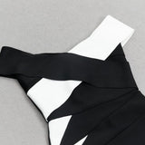 ASYMMETRIC RIB COLOURBLOCK MINI DRESS styleofcb