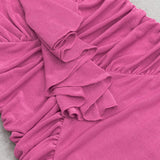 ROSE EMBELLISHED RUFFLED MIDI DRESS IN PINK styleofcb
