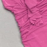 ROSE EMBELLISHED RUFFLED MIDI DRESS IN PINK styleofcb