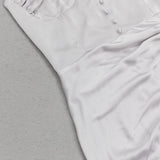 SATIN RUCHED DRESS IN GREY styleofcb
