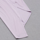 DEEP V-NECK SMALL FLYING-SLEEVED HIGH-RISE DRESS IN LIGHT PURPLE styleofcb