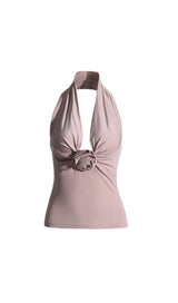 HALTERNECK FLOWER TOP Tops styleofcb