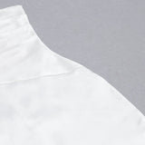 SATIN ONE SHOULDER MIDI DRESS IN WHITE styleofcb