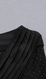HOLLY BLACK CRYSTALLIZED CORSET HIGH SLIT SATIN GOWN Dresses styleofcb