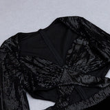VELVET SEQUIN CUT-OUT FLOOR-LENGTH JUMPSUIT IN BLACK styleofcb