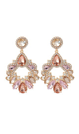 PINK CRYSTAL CHANDELIER DROP EARRINGS JEWELLERY styleofcb