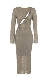 FLORAL LACE LONG SLEEVE MIDI DRESS Dressers styleofcb