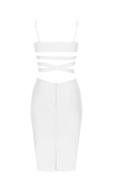 BANDAGE STRAPPY WAIST-TIGHTENING MIDI DRESS IN WHITE styleofcb