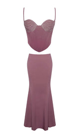 CRYSTAL CORSET MIDI DRESS IN AMETHYST DRESS STYLE OF CB