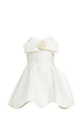 BOW DECORATIVE BANDEAU DRESS SET IN CHAMPAGNE styleofcb
