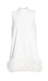 FEATHER MINI DRESS IN WHITE Dresses styleofcb XS WHITE
