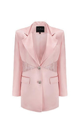 LONG SLEEVES LACE BLAZER Jackets styleofcb PINK S