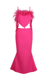 FEATHER CUTOUT BANDAGE DRESS Dresses styleofcb