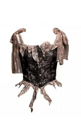 RETRO LEAVES FISHBONE GOTHIC CORSET TOP sis label