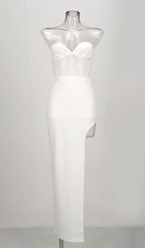 STRAPLESS GAUZE MAXI DRESS IN WHITE Dresses styleofcb