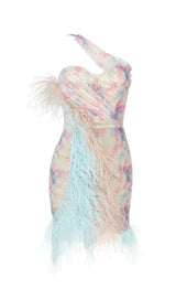 Feather Sequin Mini Dress styleofcb