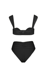 ROSE EMBELLISHED BIKINI SUIT IN BLACK styleofcb
