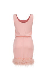 SATIN MATCHING SET MINI DRESS IN PINK DIAMOND styleofcb