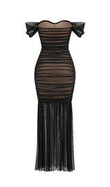 OFF SHOULDER MESH RUCHED MAXI DRESS Dresses Oh CICI