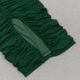 RUCHED MIDI DRESS IN GREEN styleofcb