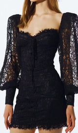BUD SILK MINI DRESS IN BLACK styleofcb