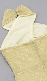 HALTER SEQUIN MIDI DRESS IN GOLD Dresses styleofcb