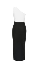 BANDAGE ONE-SHOULDER THIGH SLIT DRESS IN WHITE styleofcb