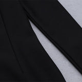 ONE-LINE SHOULDER FLORAL BANDAGE WRAP HIP DRESS IN BLACK styleofcb