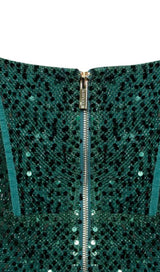 MELINA EMERALD GREEN LONG SLEEVE SEQUIN DRESS Dresses styleofcb