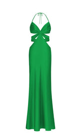 BUTTERFLY CUT OUT MAXI SLIP DRESS IN GREEN styleofcb