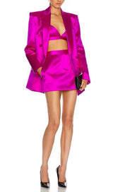 SATIN BLAZER SUIT IN PINK styleofcb
