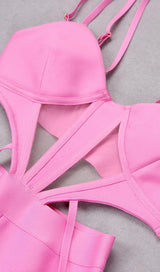 BANDAGE CUT OUT JUMPSUIT IN PINK Clothing styleofcb
