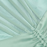 GREEN SATIN SWEETHEART NECK CORSET FRONT SPLIT MAXI DRESS DRESS styleofcb