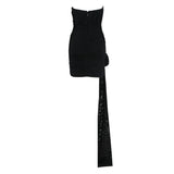 3D FLOWER STRAPLESS MINI DRESS IN BLACK DRESS STYLE OF CB