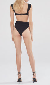 ROSE EMBELLISHED BIKINI SUIT IN BLACK styleofcb