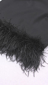 LONG SLEEVES FEATHER MINI DRESS IN BLACK styleofcb