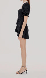 DIAMOND FLORAL BACKLESS MINI DRESS IN BLACK Dresses styleofcb