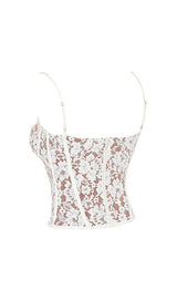 MILA IVORY LACE UNDERWIRED CORSET TOP Tops styleofcb
